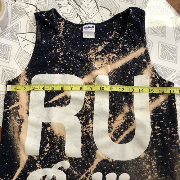 R U ROLLING Galaxy Tie-Dye Distressed Muscle Tank - Picture 3 of 5